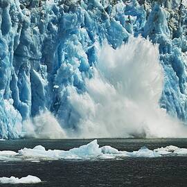 View Of Dawes Glacier Calving, Tracy by Mark Kelley