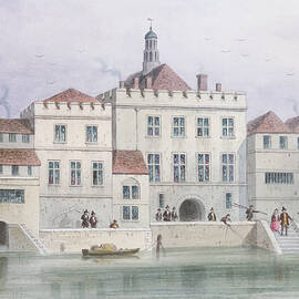 View Of Old Fishmongers Hall, 1650 Wc On Paper by Thomas Hosmer Shepherd
