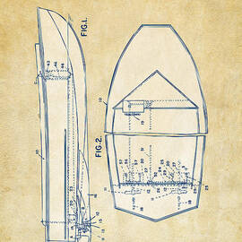 Vintage 1943 Chris Craft Boat Patent Artwork by Nikki Marie Smith