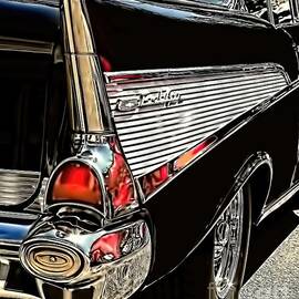 Vintage Car Art 1957 Chevy Bel Air Fin by Lesa Fine