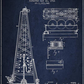 Vintage Oil drilling rig Patent from 1916 by Aged Pixel