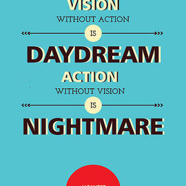Vision Without Action Ispireation Typography Art quotes poster by Lab No 4 - The Quotography Department