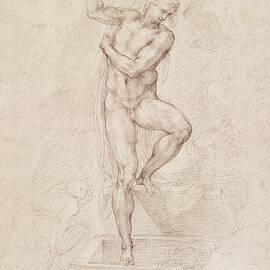 W53r The Risen Christ study for the fresco of The Last Judgement in the Sistine Chapel Vatican by Michelangelo Buonarroti