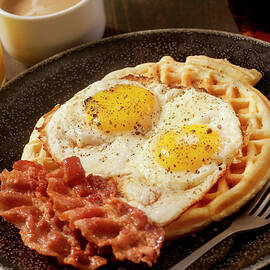 Waffles With Fried Eggs And Bacon by Lauripatterson