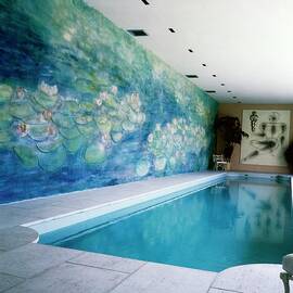 Water Lily Fresco By A Pool by Horst P. Horst