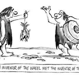 When The Inventor Of The Wheel Met The Inventor by Lee Lorenz