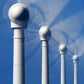 Wind Turbines in motion from the front by Johan Swanepoel