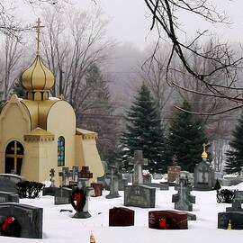Winter Fog at Cemetery by Karen Majkrzak