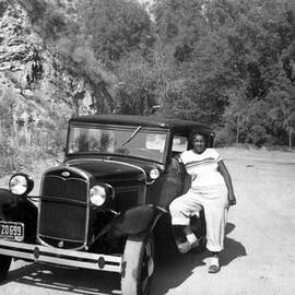 Woman And Her Model A Ford by Underwood Archives