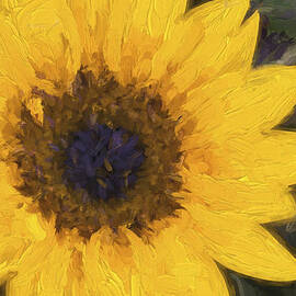 Yellow Sunflower Painterly by Carol Leigh