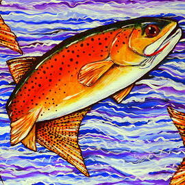 Yellowstone Cutthroat Trout Fish Fishing Stream Fly Nature Jackie Carpenter by Jackie Carpenter