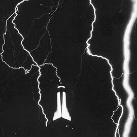 Lightning Strikes Empire State by Science Source