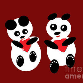 2 Pandas In Love by Ausra Huntington nee Paulauskaite
