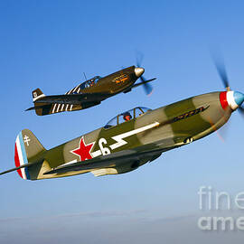 A Soviet Yakovlev Yak-3 And A P-51a by Scott Germain