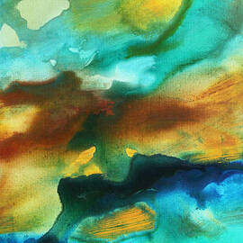 Abstract Art Colorful Turquoise Rust RIVER OF RUST II by MADART by Megan Aroon
