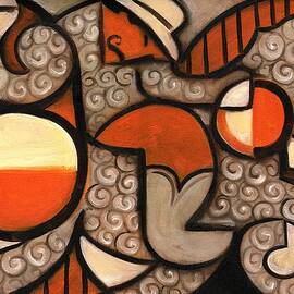 Tommervik Abstract Lasso And Cowboy Riding Horse Western Wall Art Print  by Tommervik