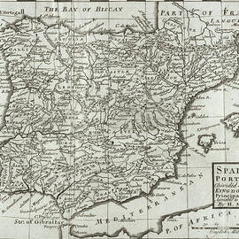 Antique Map of Spain and Portugal