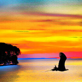 Artistic Conception Eagle Sundown
