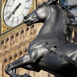 Boadicea Statue In Front Of Big Ben; London by Laurie Noble
