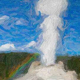 Castle Geyser Impasto by Clarence Holmes