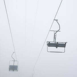 Chairlift in the fog