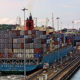 Container Ship Entering Panama Canal