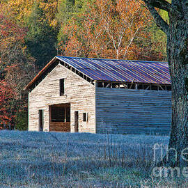 Dan Lawson Place Barn in Autumn by Clarence Holmes