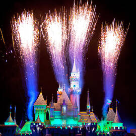 Disneyland Fireworks over Sleeping Beauty Castle