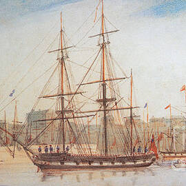 Hms Beagle Watercolor by Science Source