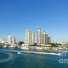 Skyline Horizon - Panoramic Views of Miami's South Beach from the Ship by Dejan Jovanovic