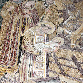 Mosaic Nativity Scene at Nativity Church by Munir Alawi