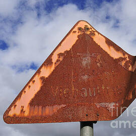 Old and rusty traffic sign
