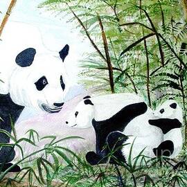 Panda Family by Pauline Ross