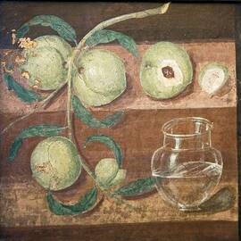 Peaches And A Glass Jug, Roman Fresco by Science Photo Library