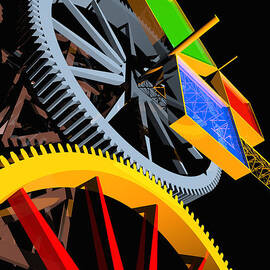 Pythagorean Machine Portrait 4 by Russell Kightley