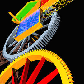 Pythagorean Machine Portrait 5 by Russell Kightley
