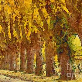 Trees in fall - brown and golden by Matthias Hauser