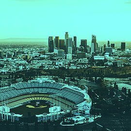 dodger stadium and los angeles skyline by Mountain Dreams