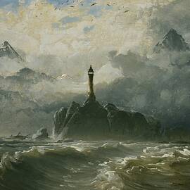 Seascape and Lighthouse by Peder Balke