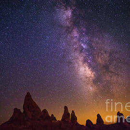 The Milky Way Galaxy over the Trona Pinnacles in California. by Jamie Pham