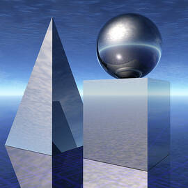 Basic Shapes, Cube, Sphere, Pyramid Still Life by Harald Sund
