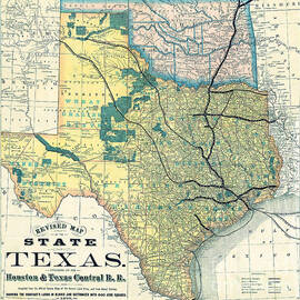 1876 Texas Railroad Map by Jon Neidert
