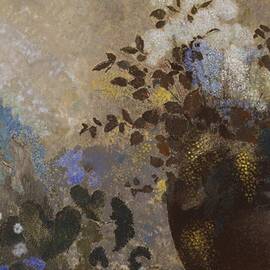 Flowers in a Black Vase by Odilon Redon