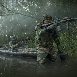 Navy Seals Navigate The Waters by Tom Weber