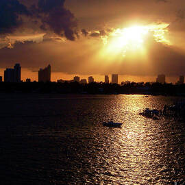 Sunset Over Miami by Phil Perkins