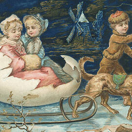 Victorian Christmas Card by English School