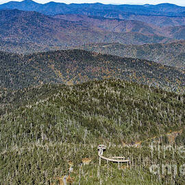 Kuwohi formally Clingmans Dome Observation Tower in the Great Smoky Mountains by David Oppenheimer