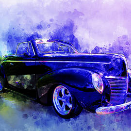 39 Mercury Convertible Watercolour Sketch by Chas Sinklier