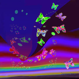 557   Butterflies dance in the  night V