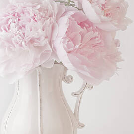 A Jug Of Soft Pink Peonies by Sandra Foster